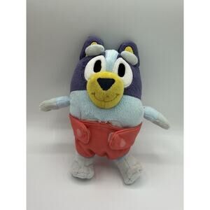 Bluey & Friends BABY BLUEY 8” Plush Blue Dog Red Diaper 2018 Moose Toys Used